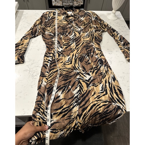 Vintage Francesca of Damon for Starington Saks Silk Animal Print Dress - Size 12 - Picture 12 of 13